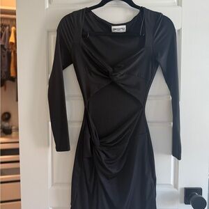Princess Polly Black Long Sleeve Dress with cut out details